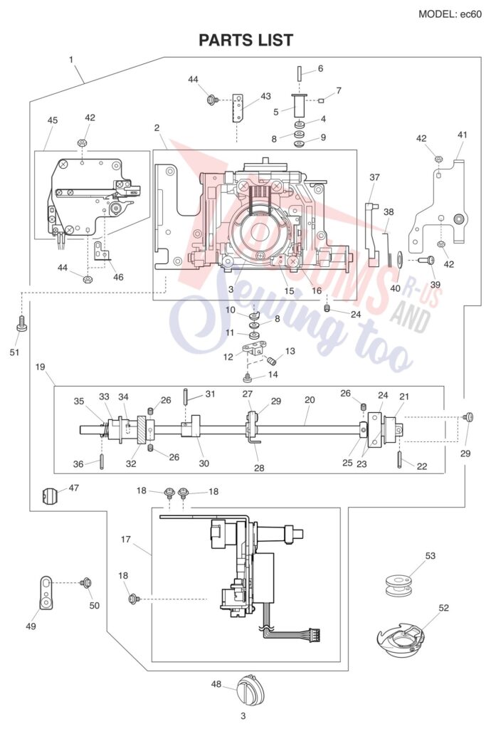 Elna ELEC60 exploded schematic diagram (page 3)