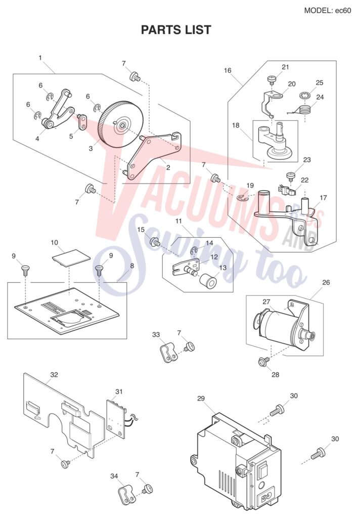 Elna ELEC60 exploded schematic diagram (page 4)