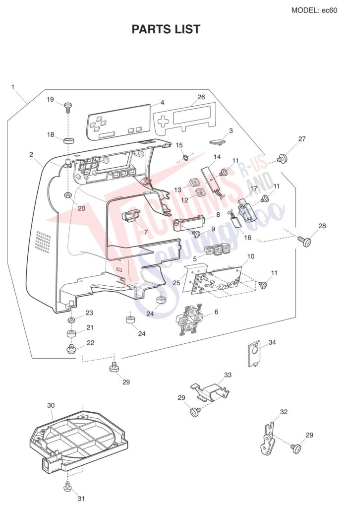 Elna ELEC60 exploded schematic diagram (page 6)