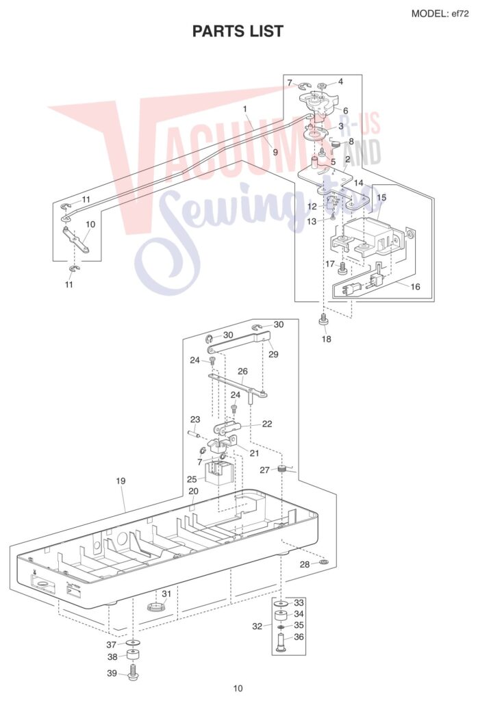 Elna ELEF72 exploded schematic diagram (page 2)