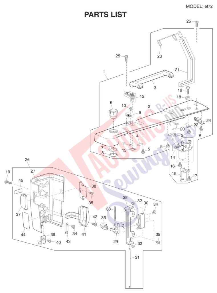Elna ELEF72 exploded schematic diagram (page 6)