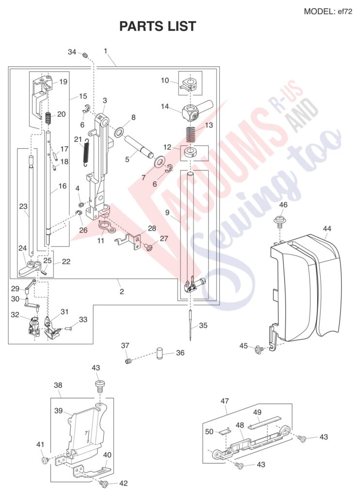 Elna ELEF72 exploded schematic diagram (page 8)