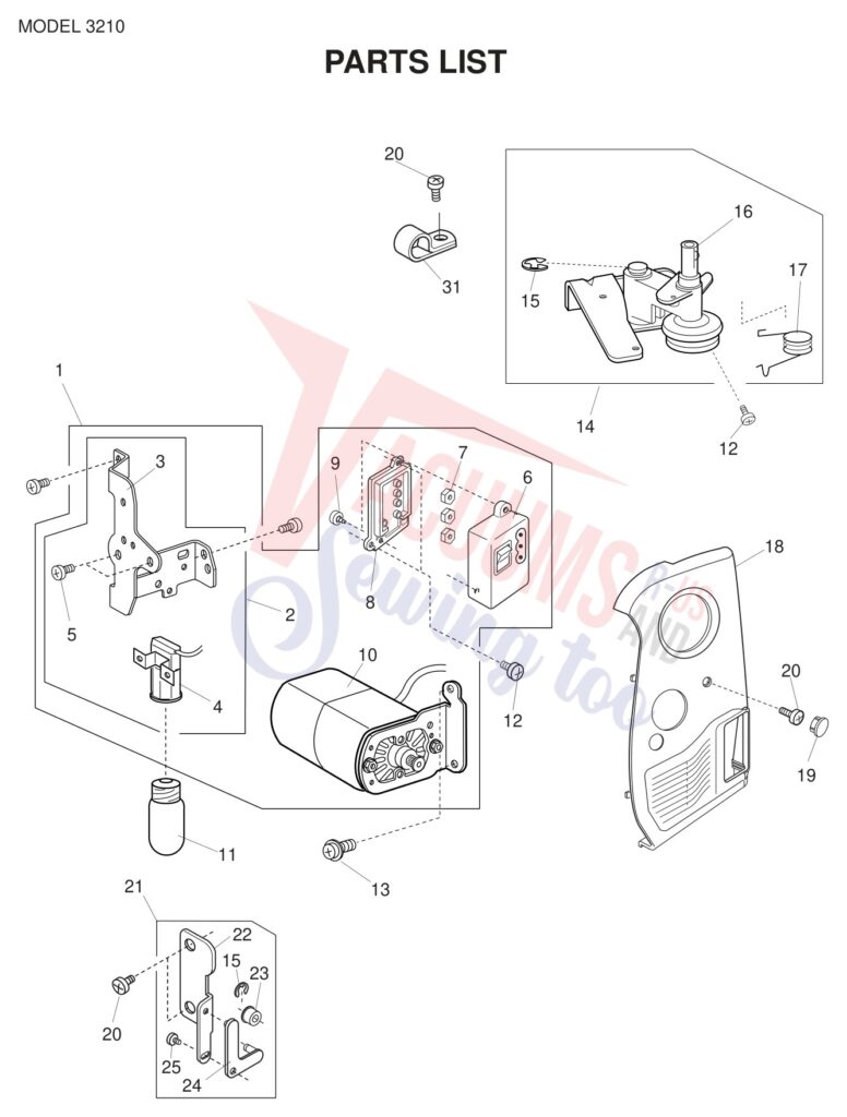 Elna ELJ3210 exploded schematic diagram (page 2)