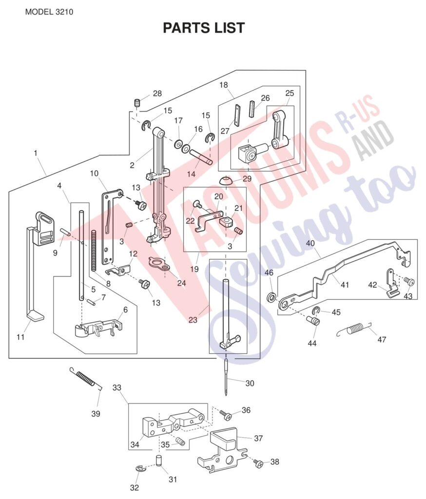 Elna ELJ3210 exploded schematic diagram (page 5)