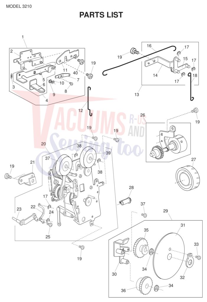 Elna ELJ3210 exploded schematic diagram (page 7)