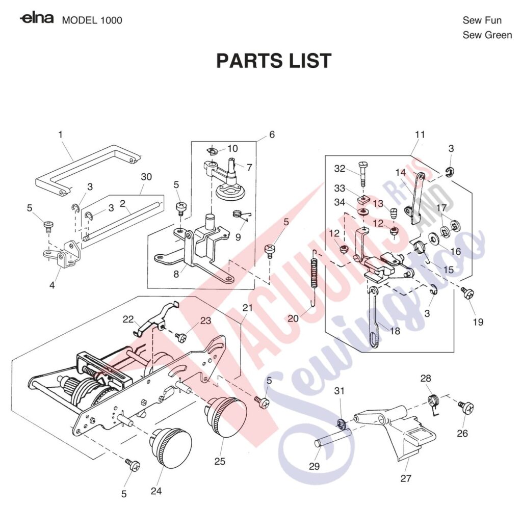 Elna ELSEWFUN exploded schematic diagram (page 5)
