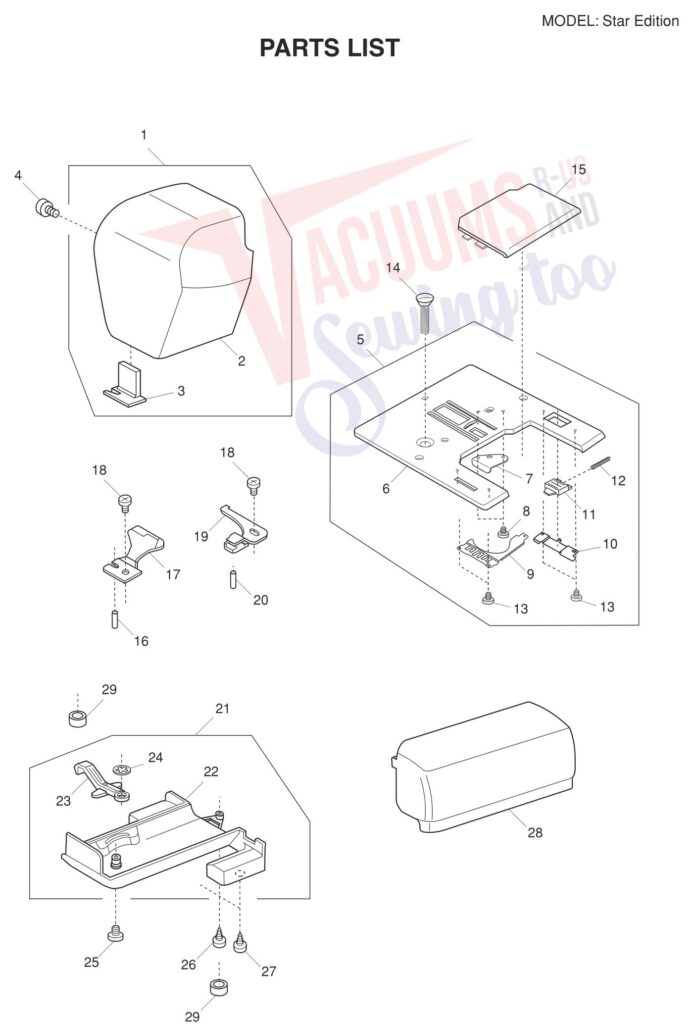 Elna ELSTAR exploded schematic diagram (page 2)