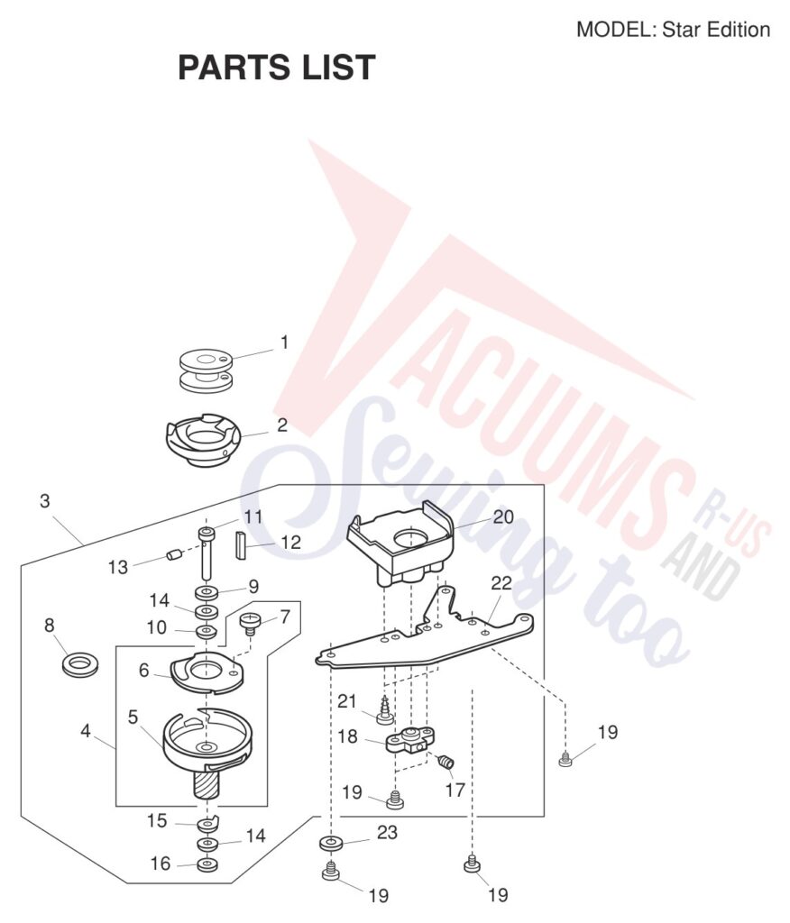 Elna ELSTAR exploded schematic diagram (page 6)