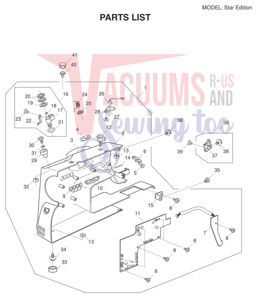 Elna ELSTAR exploded schematic diagram (page 7)