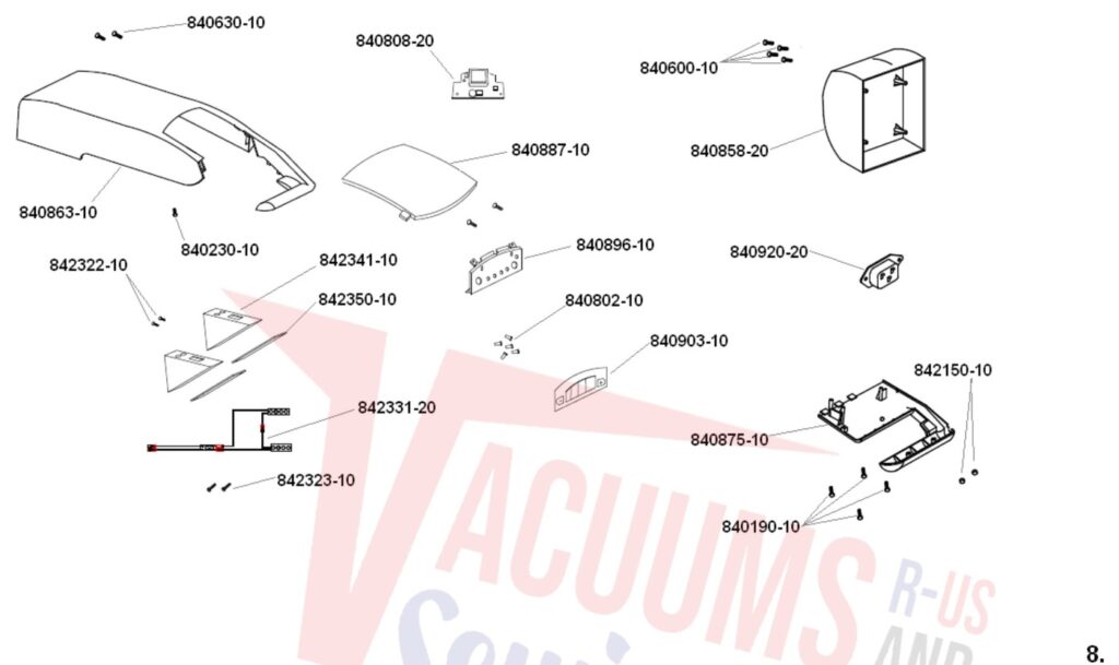 Elna EP520 exploded schematic diagram (page 8)