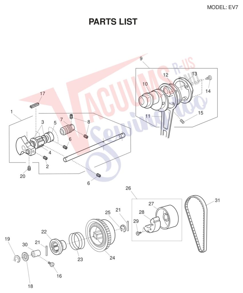 Necchi EV7 exploded schematic diagram (page 4)