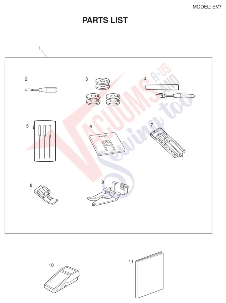 Necchi EV7 schematic page 9 preview