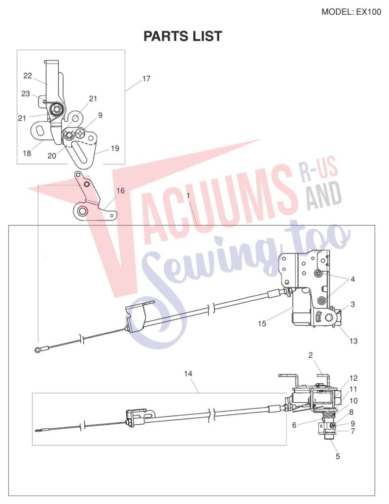 Necchi EX100 exploded schematic diagram (page 7)