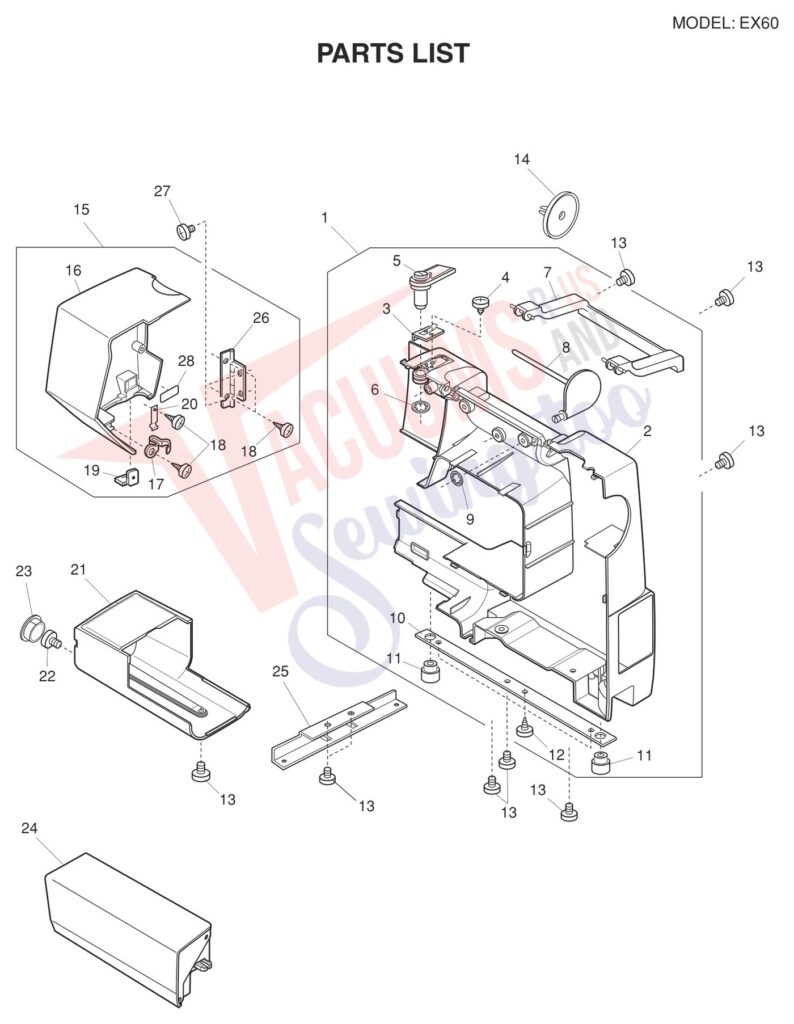 Necchi EX60 exploded schematic diagram (page 5)