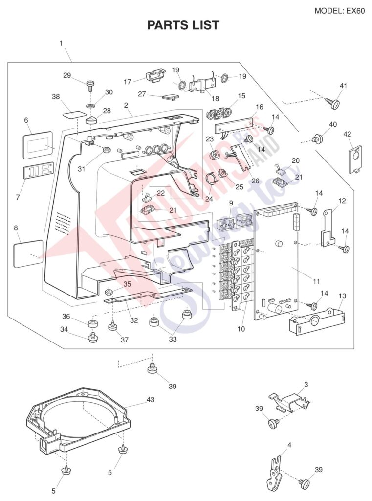 Necchi EX60 exploded schematic diagram (page 6)