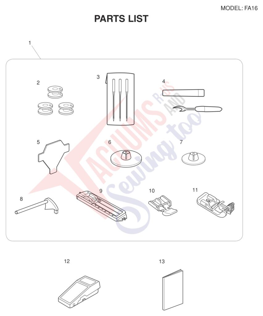 Necchi FA16 exploded schematic diagram (page 8)