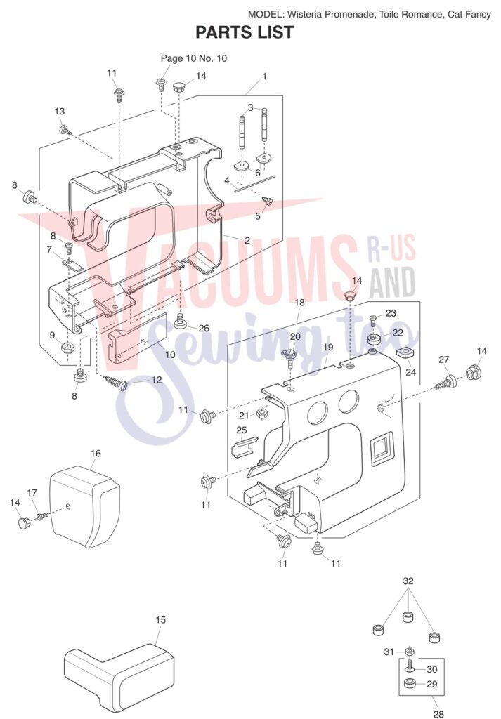 Janome Fancy exploded schematic diagram (page 1)
