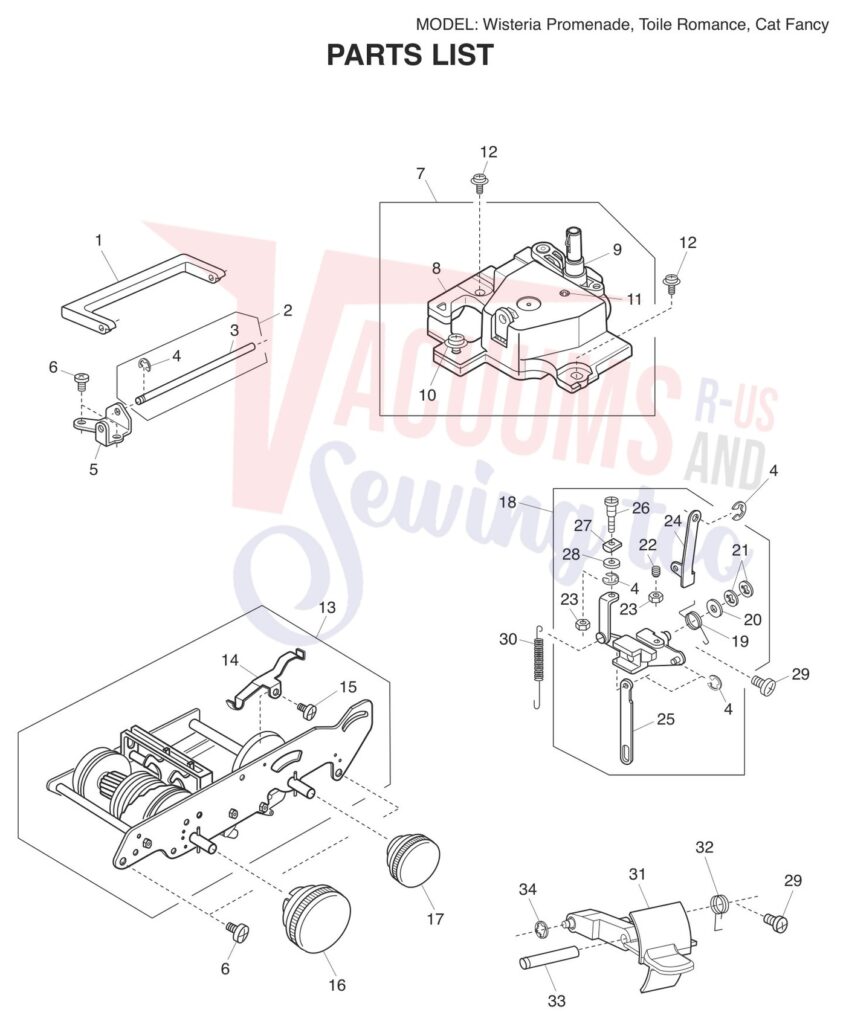 Janome Fancy exploded schematic diagram (page 5)