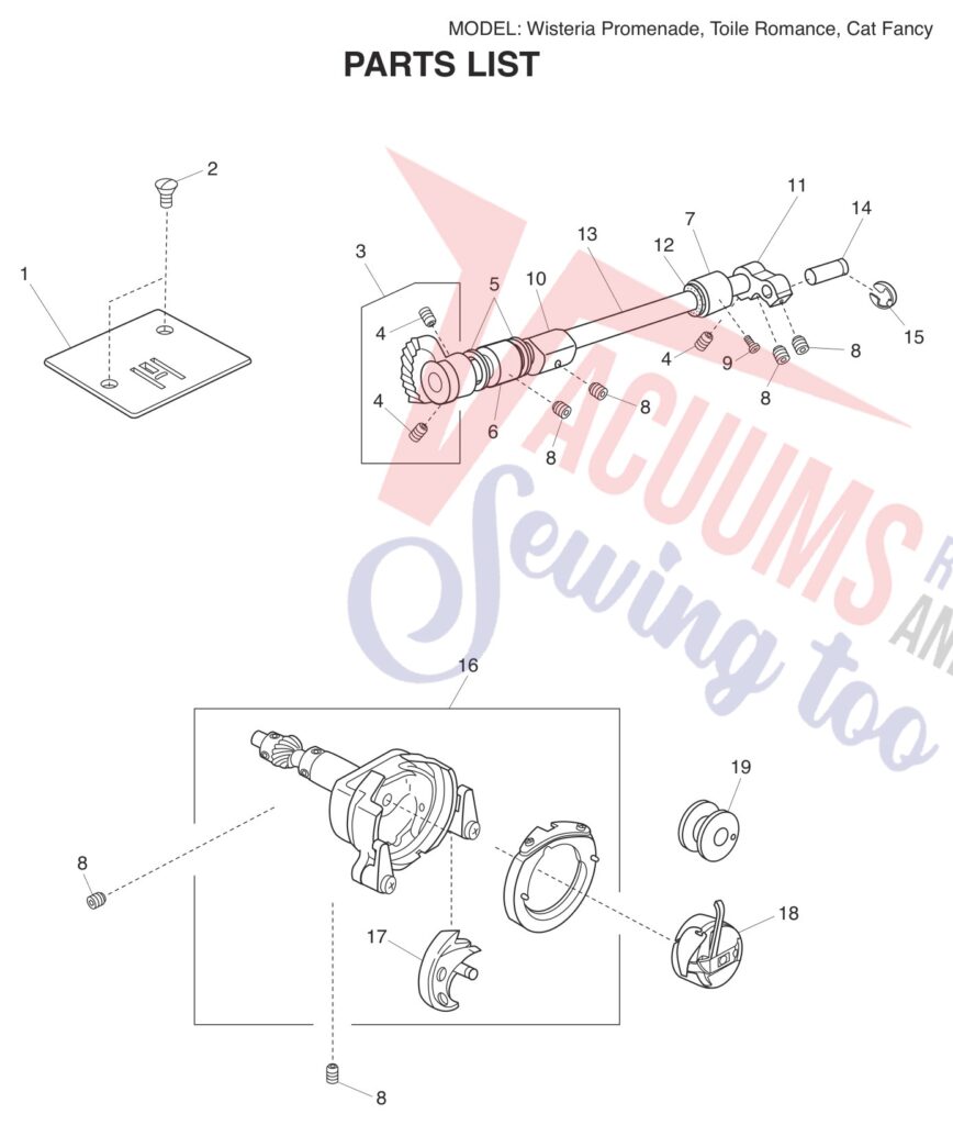 Janome Fancy exploded schematic diagram (page 6)