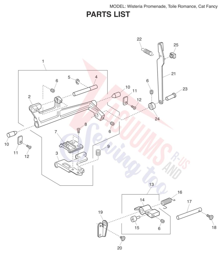 Janome Fancy exploded schematic diagram (page 7)