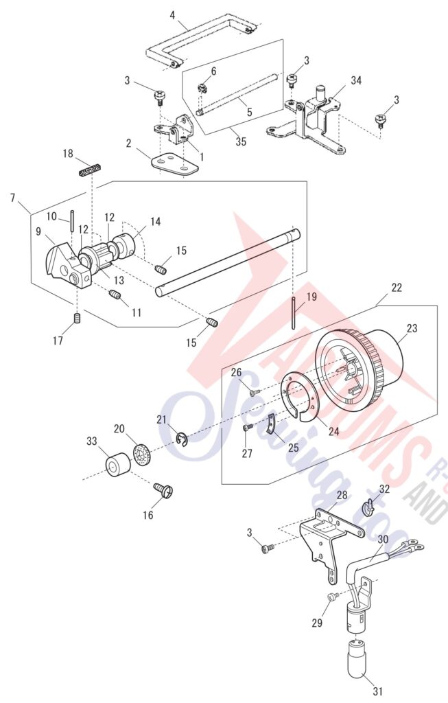 Janome FM725 exploded schematic diagram (page 3)