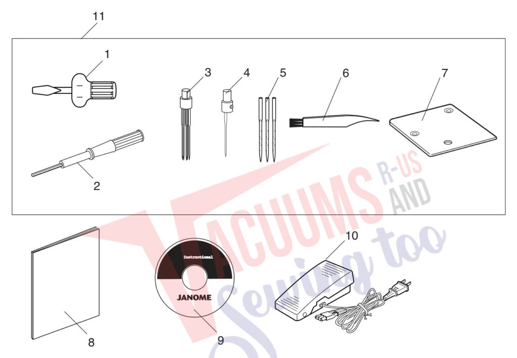 Janome FM725 exploded schematic diagram (page 5)