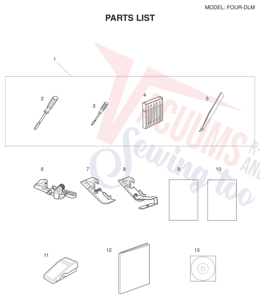 Janome Four DLB exploded schematic diagram (page 3)