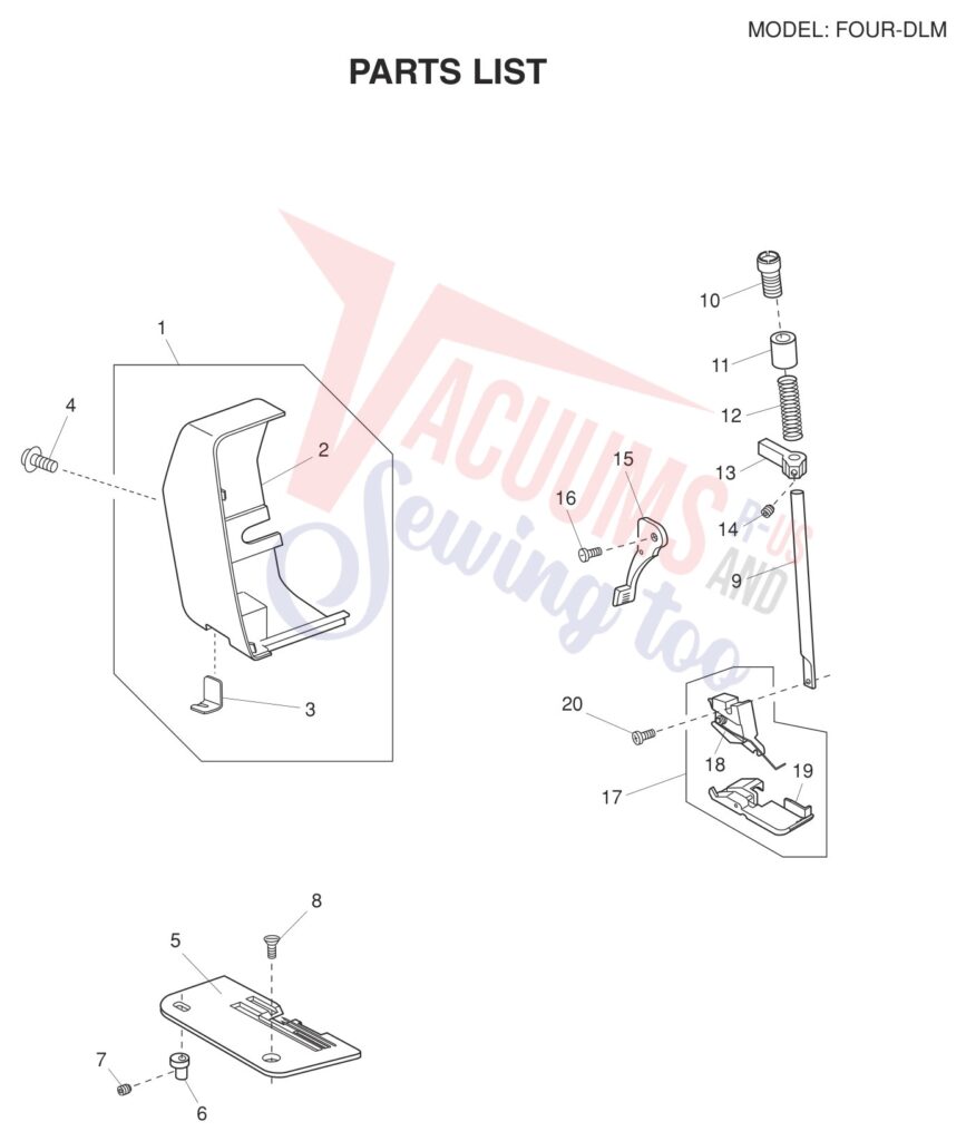 Janome Four DLB exploded schematic diagram (page 6)