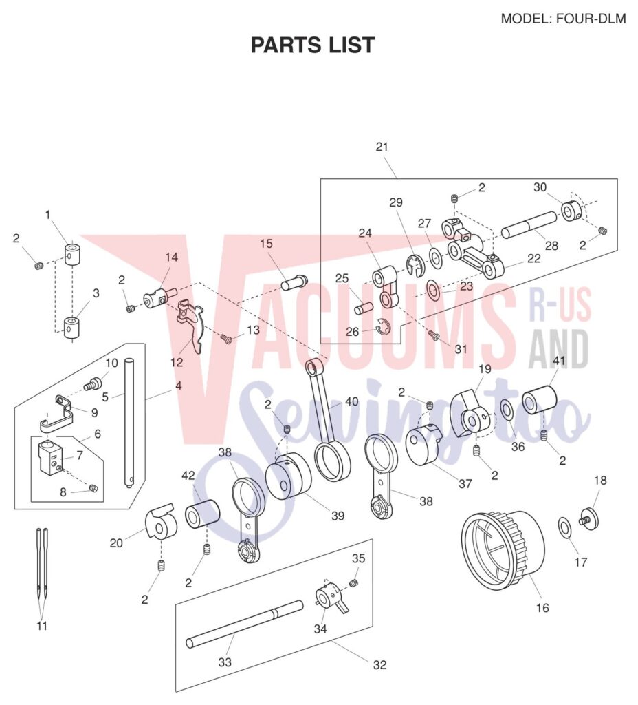 Janome Four DLB exploded schematic diagram (page 8)