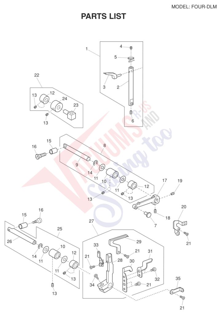 Janome Four DLB exploded schematic diagram (page 9)