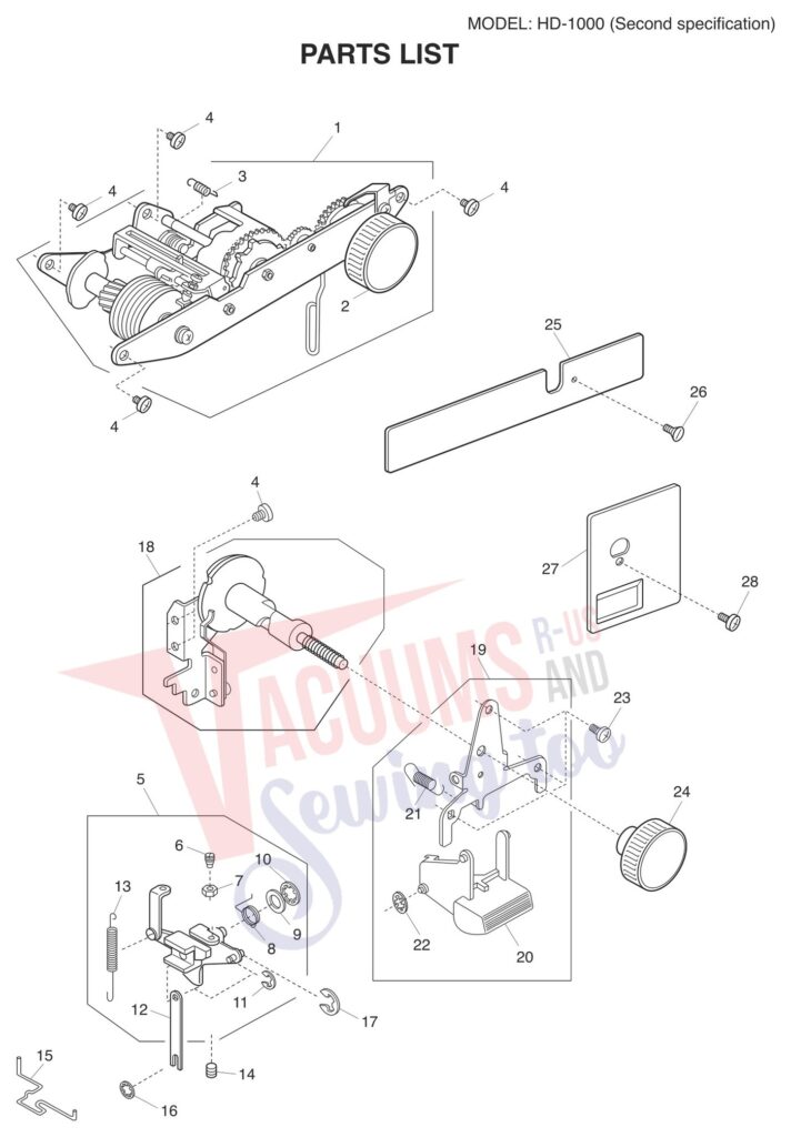 Janome HD1000BE V2 exploded schematic diagram (page 5)