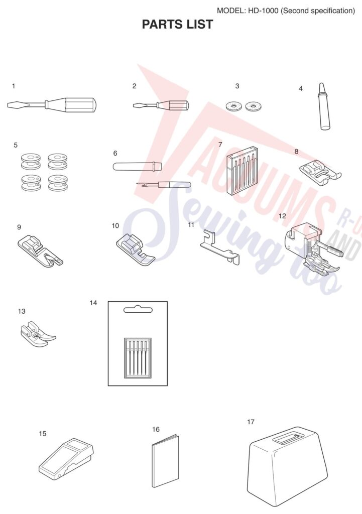 Janome HD1000BE V2 exploded schematic diagram (page 9)