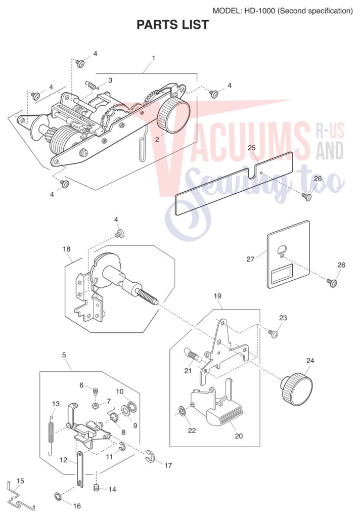 Janome HD1000 V2 exploded schematic diagram (page 5)