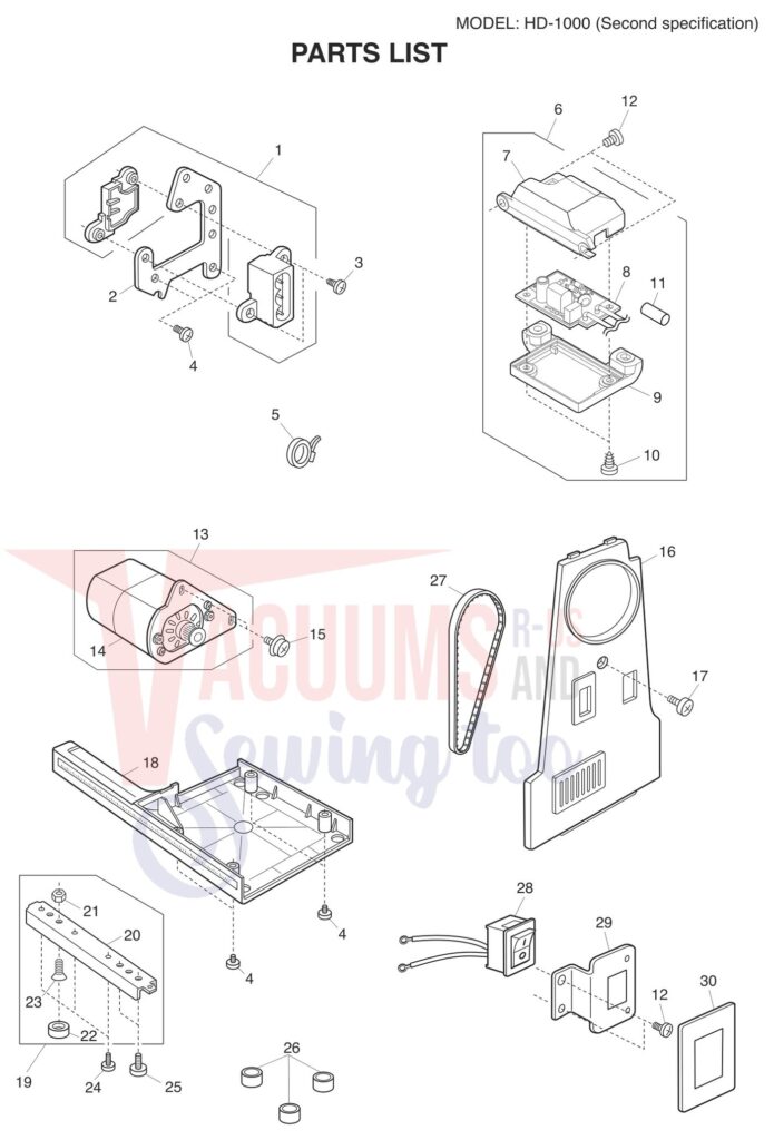 Janome HD1000 V2 exploded schematic diagram (page 8)