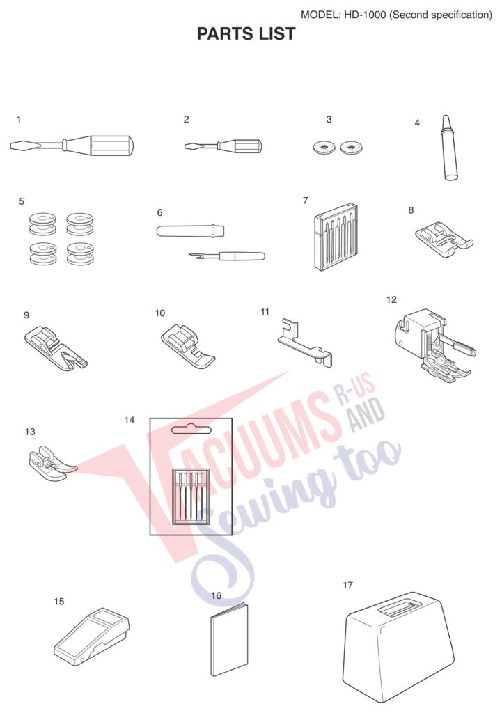 Janome HD1000 V2 exploded schematic diagram (page 9)