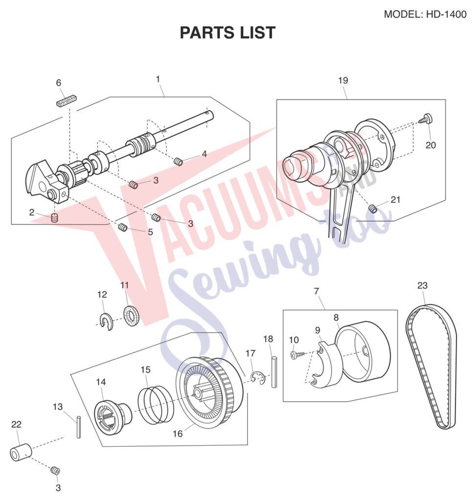 Janome HD1400 exploded schematic diagram (page 4)