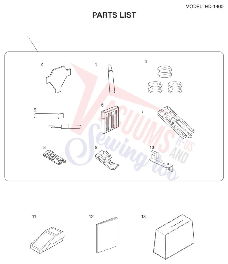 Janome HD1400 schematic page 9 preview