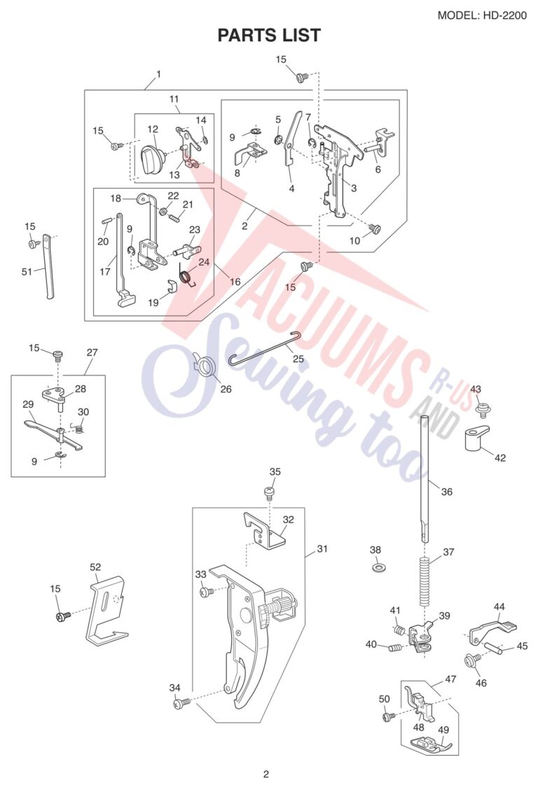 Janome HD2200 schematic page 2 preview