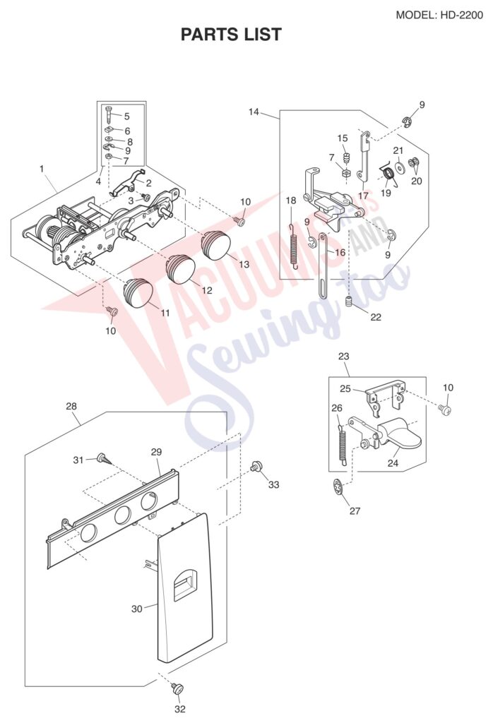 Janome HD2200 exploded schematic diagram (page 5)