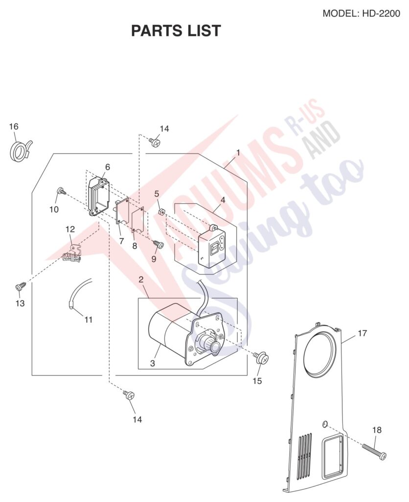 Janome HD2200 exploded schematic diagram (page 8)