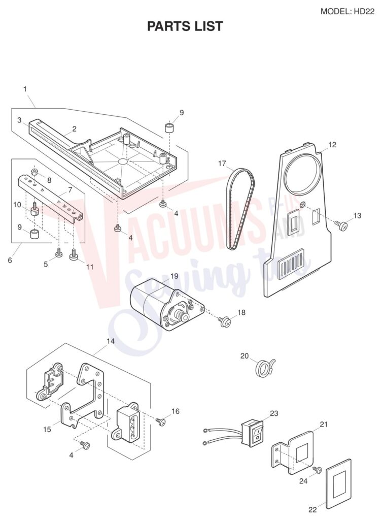 Necchi HD22 exploded schematic diagram (page 8)