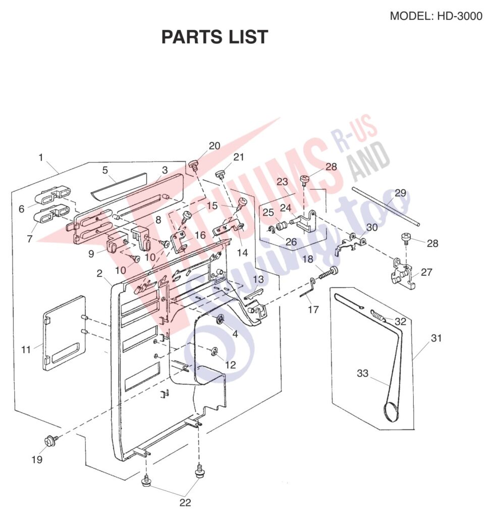 Janome HD3000 V2 exploded schematic diagram (page 2)