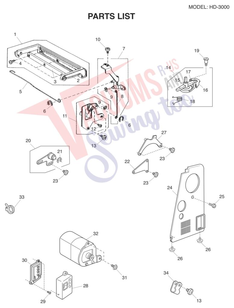 Janome HD3000 V2 exploded schematic diagram (page 3)