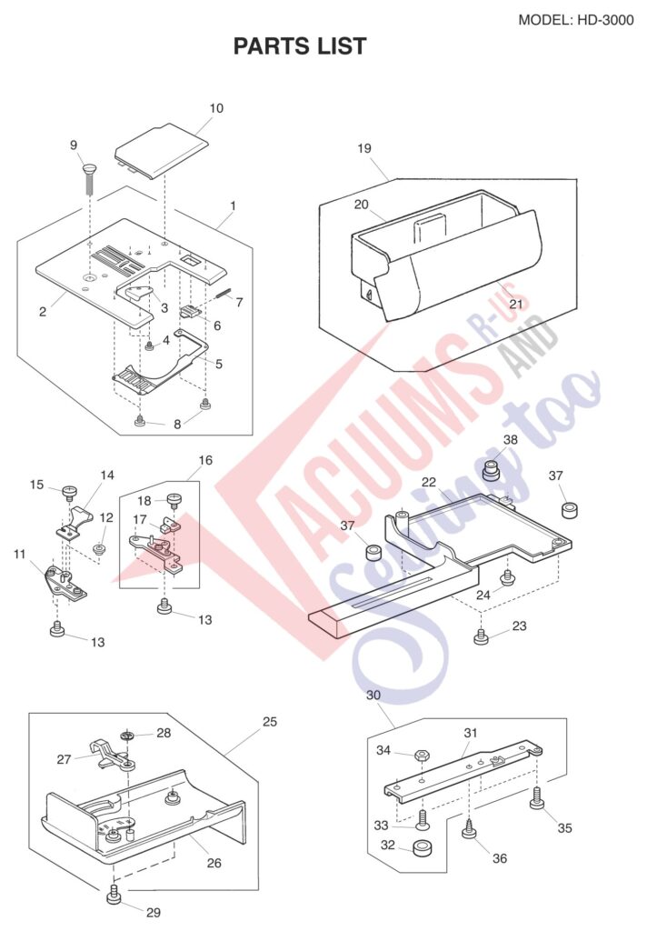 Janome HD3000 V2 exploded schematic diagram (page 5)