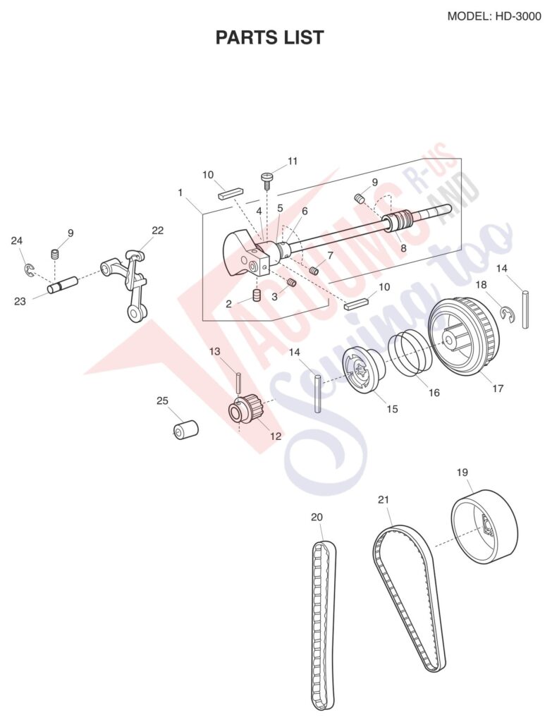 Janome HD3000 V2 exploded schematic diagram (page 9)