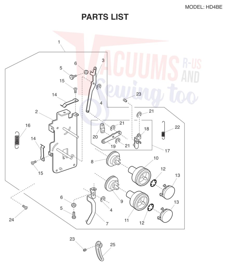 Janome HD4 exploded schematic diagram (page 2)