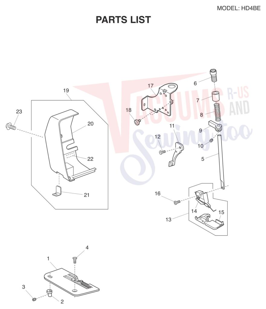 Janome HD4 exploded schematic diagram (page 6)