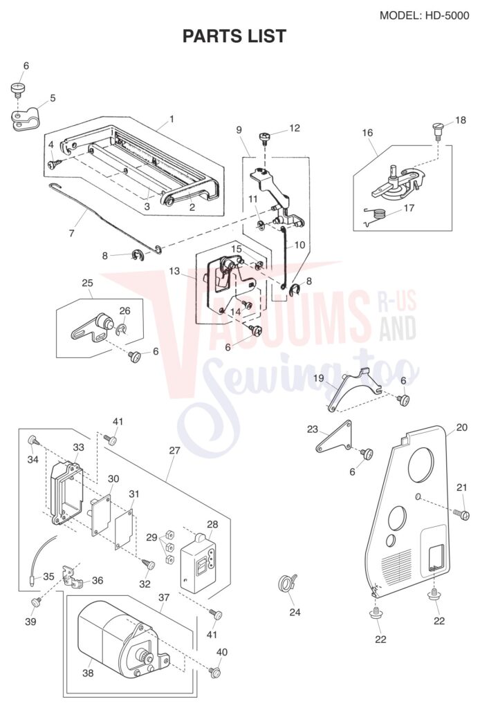 Janome HD5000 exploded schematic diagram (page 3)