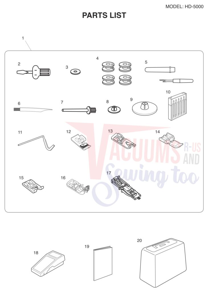 Janome HD5000 exploded schematic diagram (page 4)