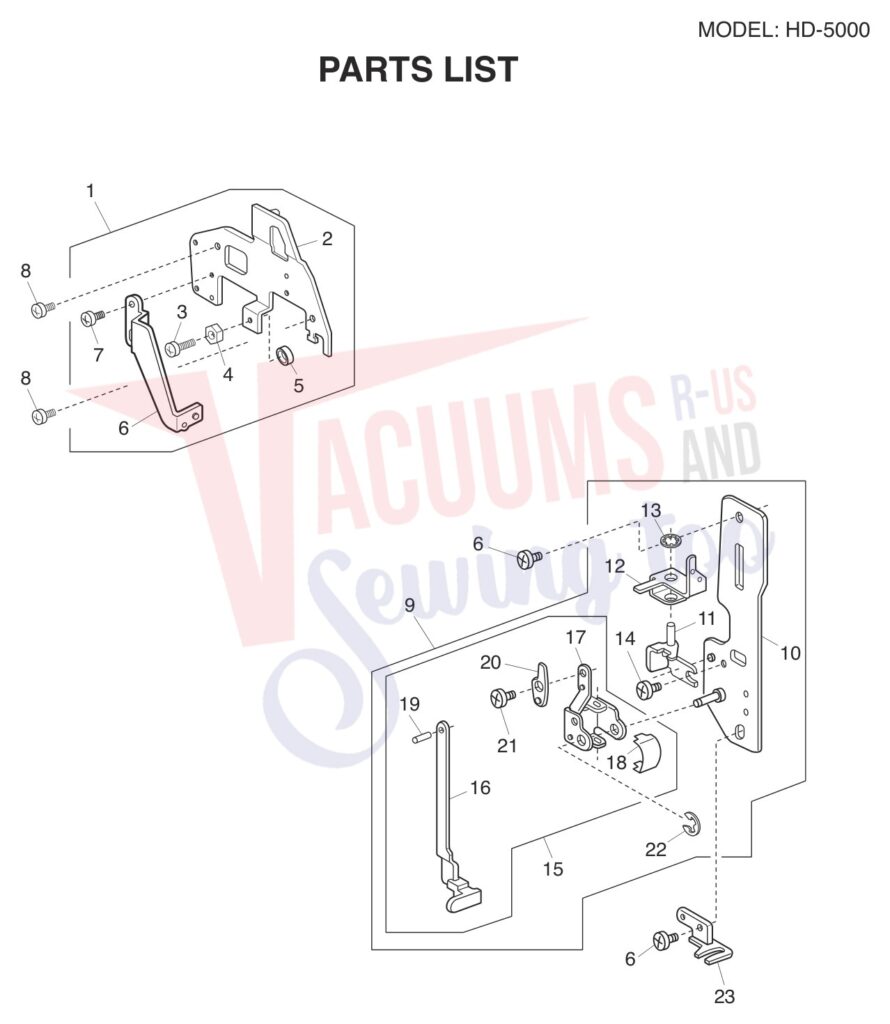 Janome HD5000 exploded schematic diagram (page 8)